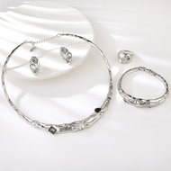 Picture of Zinc Alloy Artificial Crystal 4 Piece Jewelry Set in Flattering Style