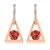 Picture of Nickel Free Rose Gold Plated Artificial Crystal Dangle Earrings with No-Risk Refund