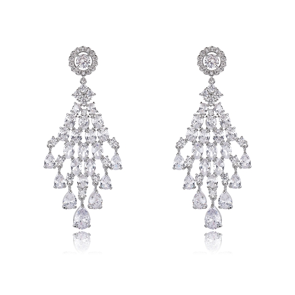 Picture of Luxury Cubic Zirconia Dangle Earrings Online Only