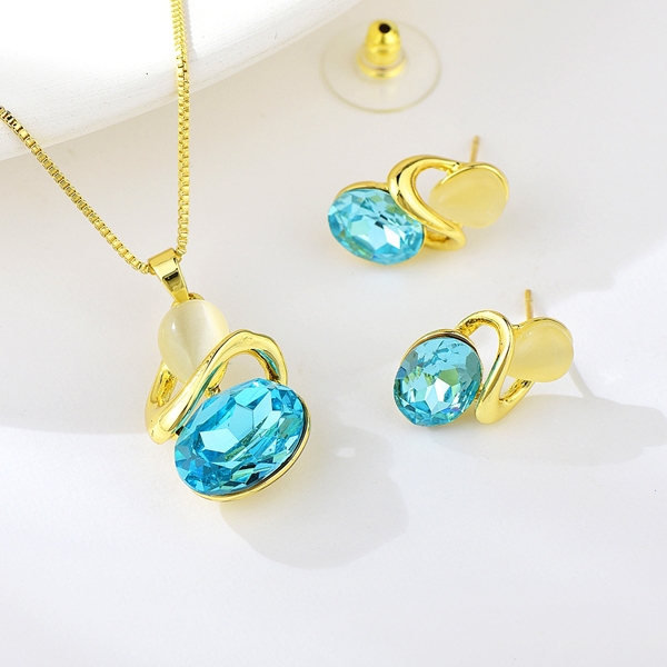 Picture of Sparkly Small Blue 3 Piece Jewelry Set