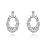 Picture of New Season White Cubic Zirconia Dangle Earrings with SGS/ISO Certification