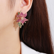 Picture of Fast Selling Blue Flowers & Plants Dangle Earrings with Unbeatable Quality