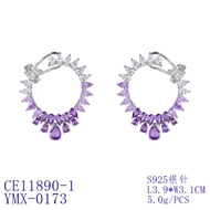 Picture of Brand New Purple Big Big Hoop Earrings with SGS/ISO Certification