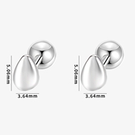 Picture of 999 Sterling Silver Small Stud Earrings in Exclusive Design