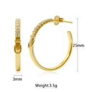 Picture of Funky Medium Gold Plated Small Hoop Earrings