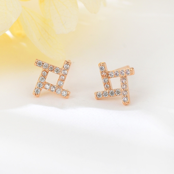 Picture of Unusual Small Cubic Zirconia Stud Earrings