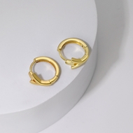 Picture of Unusual Delicate Gold Plated Huggie Earrings