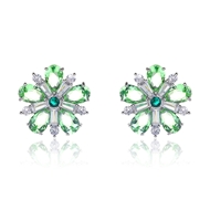 Picture of Attractive Green Cubic Zirconia Big Stud Earrings For Your Occasions