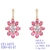 Picture of Brand New Pink Cubic Zirconia Dangle Earrings with SGS/ISO Certification