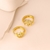 Picture of Hypoallergenic Gold Plated White Huggie Earrings with Easy Return