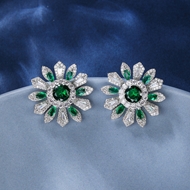 Picture of Luxury Flower Big Stud Earrings with 3~7 Day Delivery