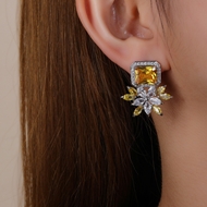 Picture of Inexpensive Copper or Brass Yellow Big Stud Earrings from Reliable Manufacturer