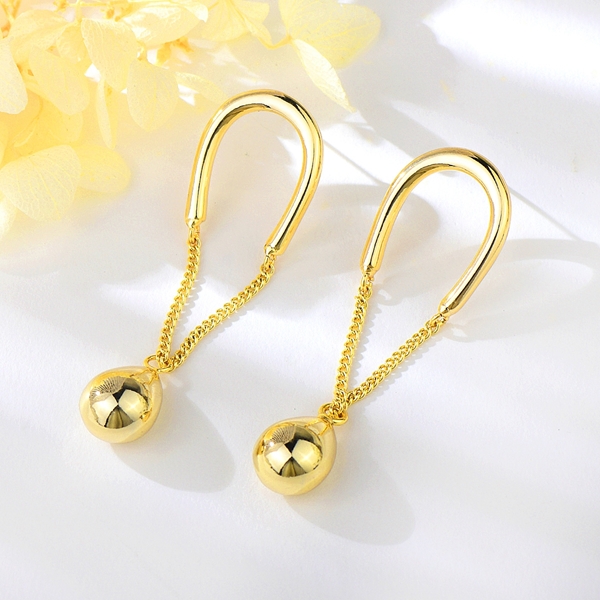 Picture of Eye-Catching Gold Plated Plain Dangle Earrings with Member Discount