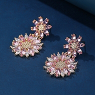 Picture of New Season Pink Big Dangle Earrings with SGS/ISO Certification