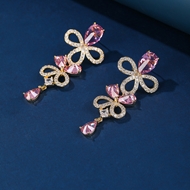 Picture of Distinctive Pink Copper or Brass Dangle Earrings As a Gift