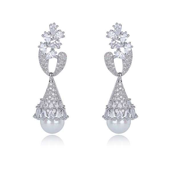 Picture of Delicate White Dangle Earrings Exclusive Online