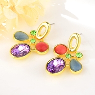 Picture of New Season Purple Flowers & Plants Dangle Earrings with Wow Elements