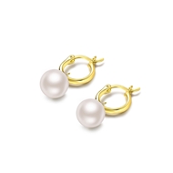 Picture of Attractive Artificial Pearl Party Small Hoop Earrings