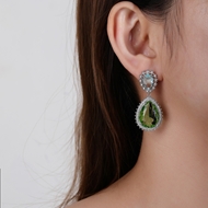 Picture of Low Cost Platinum Plated Party Dangle Earrings with Low Cost