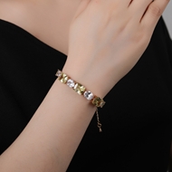 Picture of Distinctive White Platinum Plated Fashion Bracelet with Low MOQ