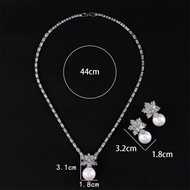 Picture of Great Cubic Zirconia Platinum Plated 2 Piece Jewelry Set